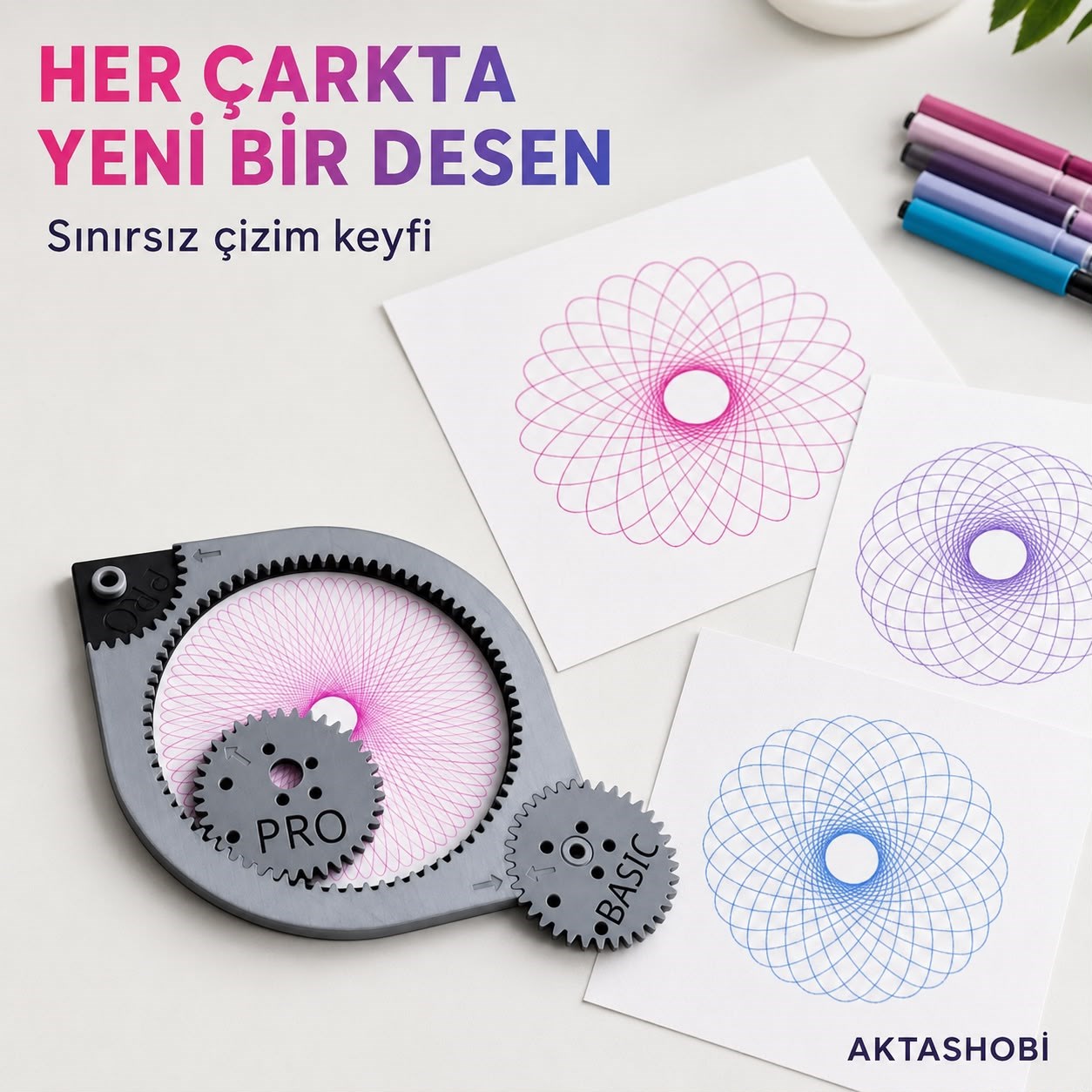 Dişli Çarklı Spiral Çizim Seti Pro ve Basic