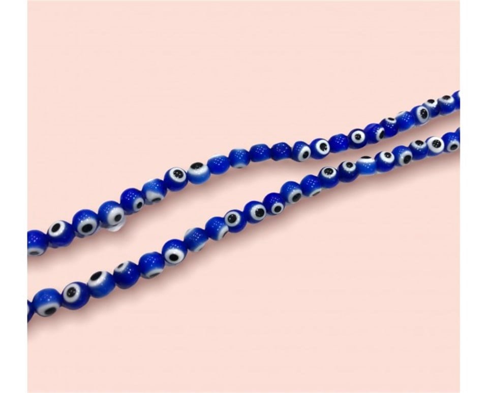 Düzenli Lacivert Dizi Nazar Boncuk Model 8 MM