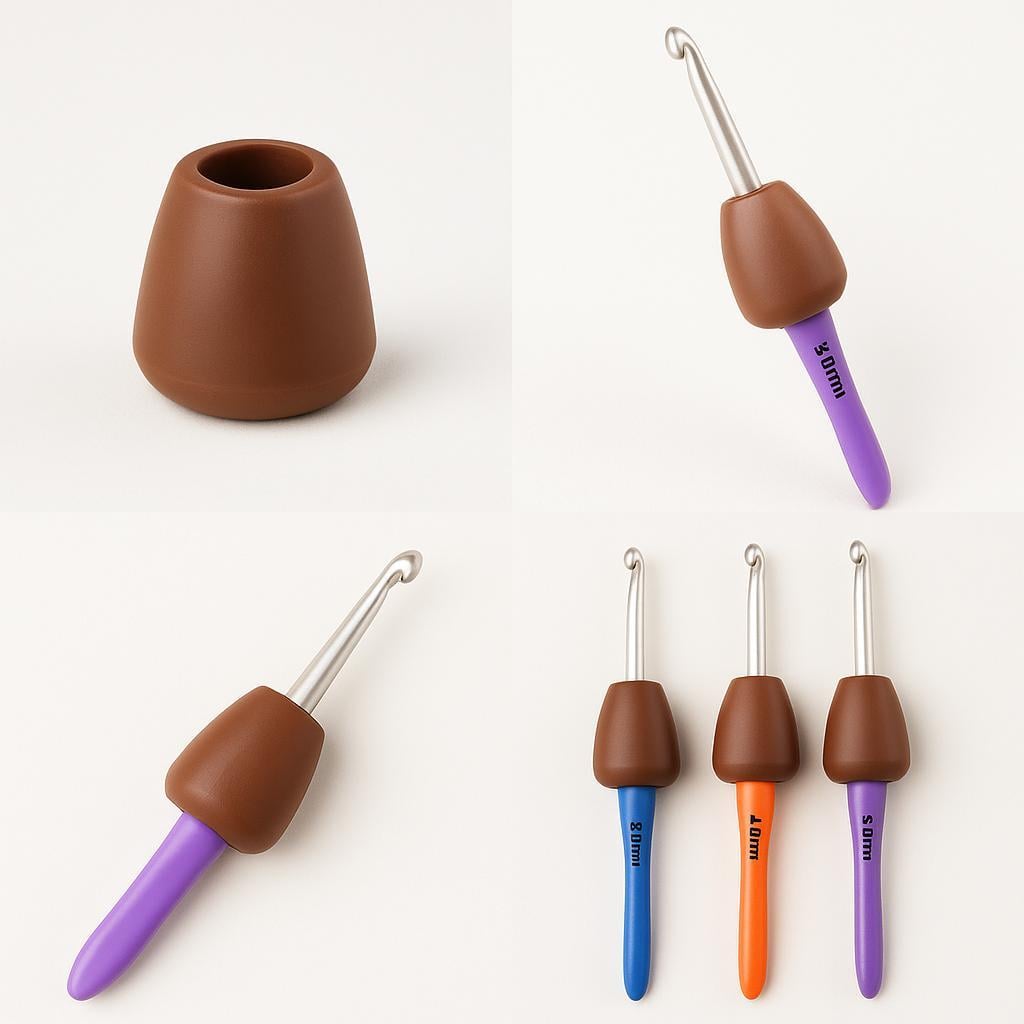 Ergonomik Tığ Sapı Kalınlaştırıcı – Renkli ve Konforlu Kullanım