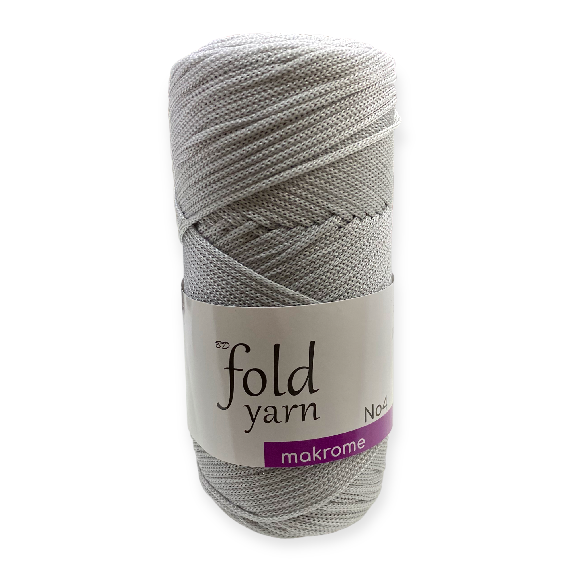Fold Yarn, Polyester Makrome İpi No:4 Açık Gri