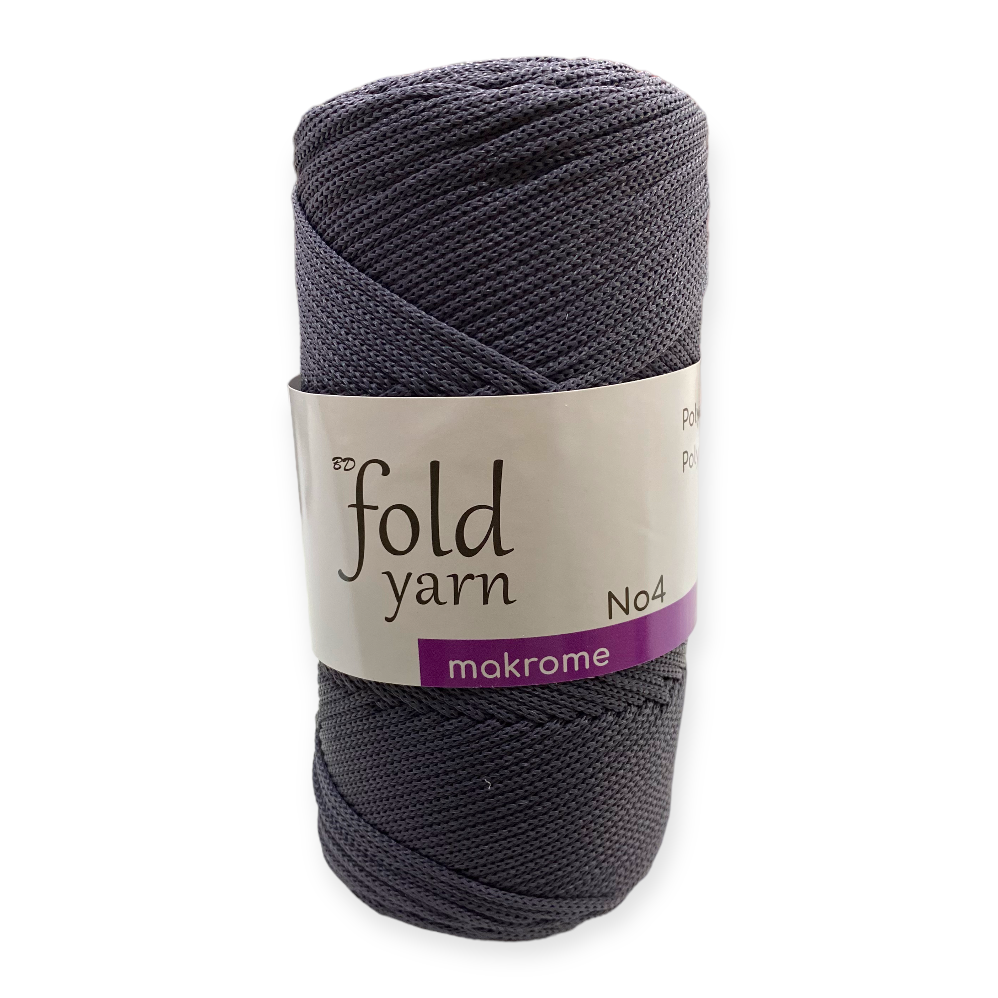 Fold Yarn, Polyester Makrome İpi No:4 Füme