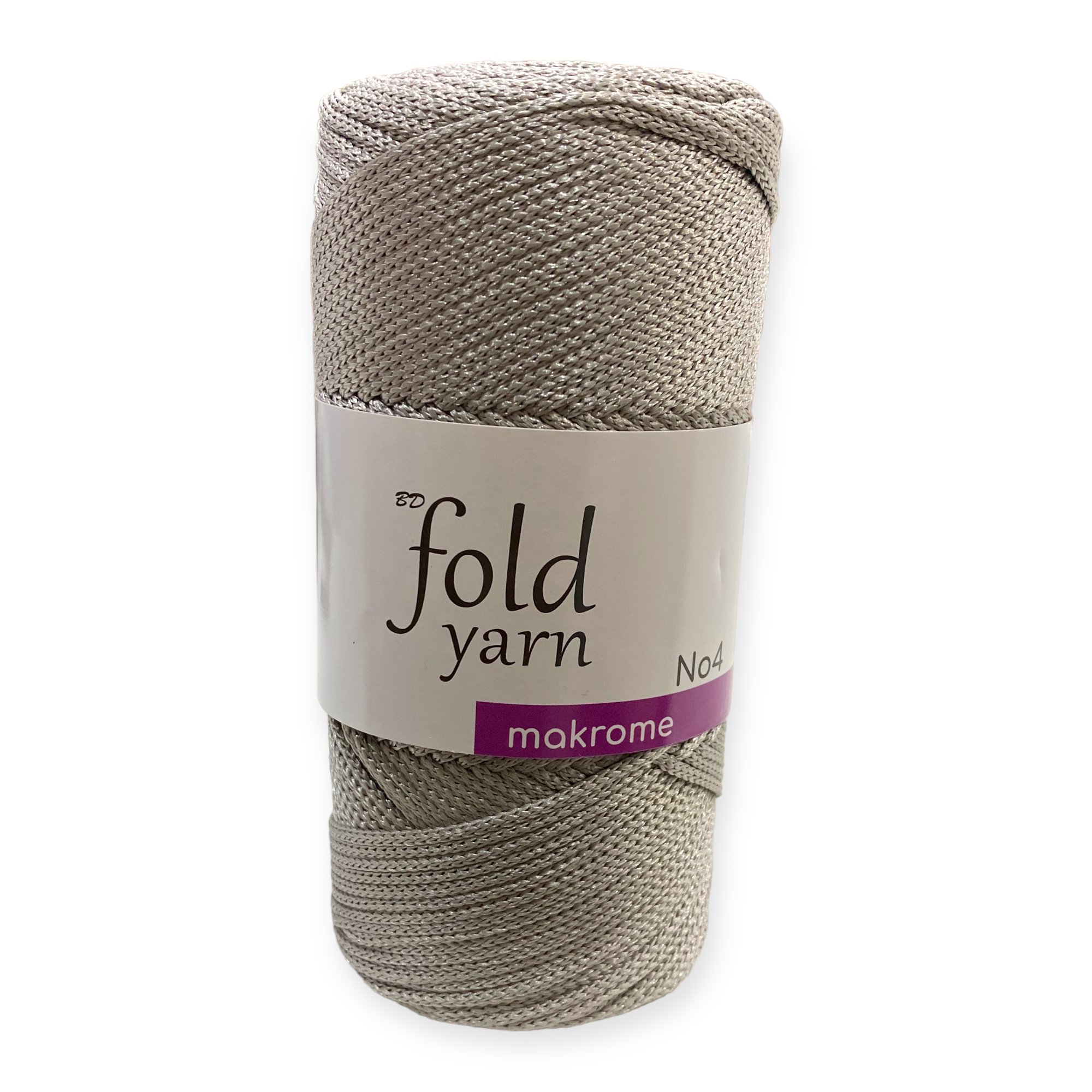 Fold Yarn, Polyester Makrome İpi No:4 Gri