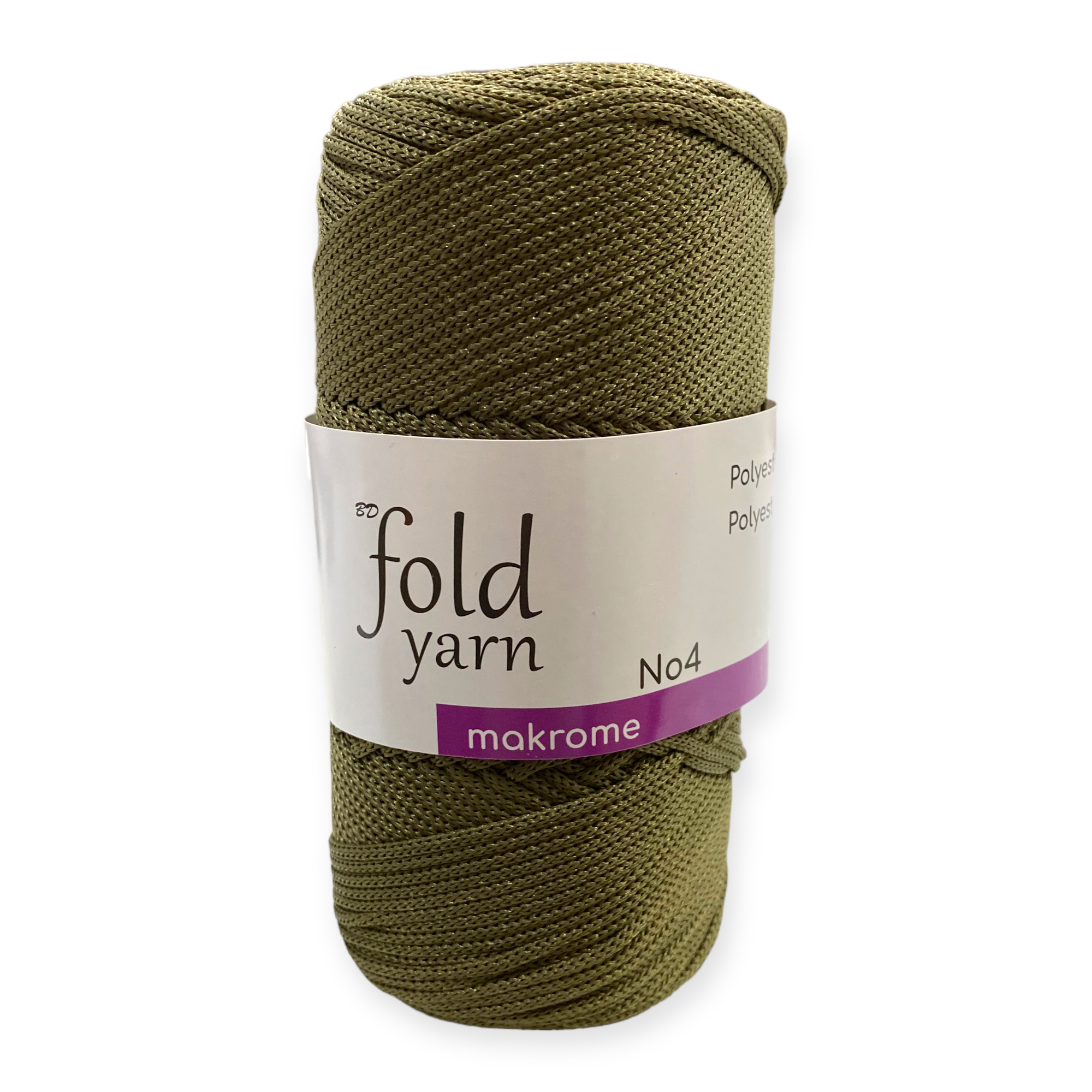 Fold Yarn, Polyester Makrome İpi No:4 Yağ Yeşili