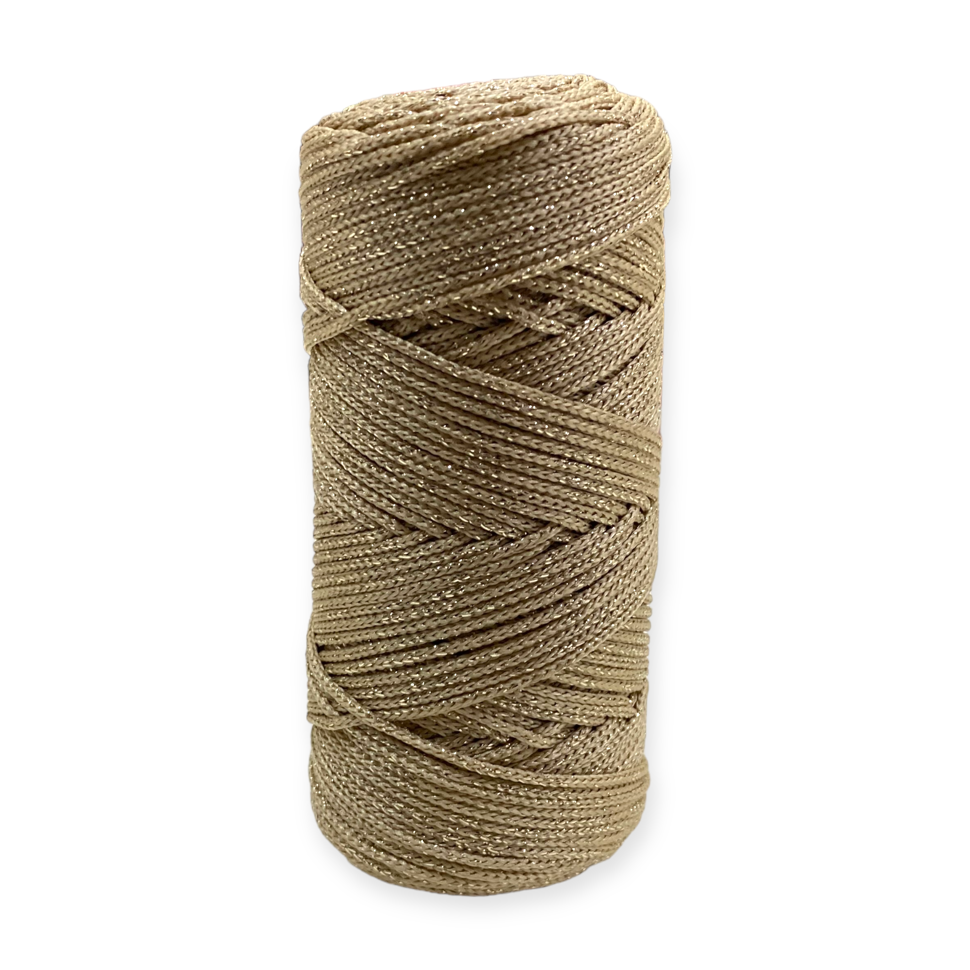 Fold Yarn, Simli Makrome İpi Bej
