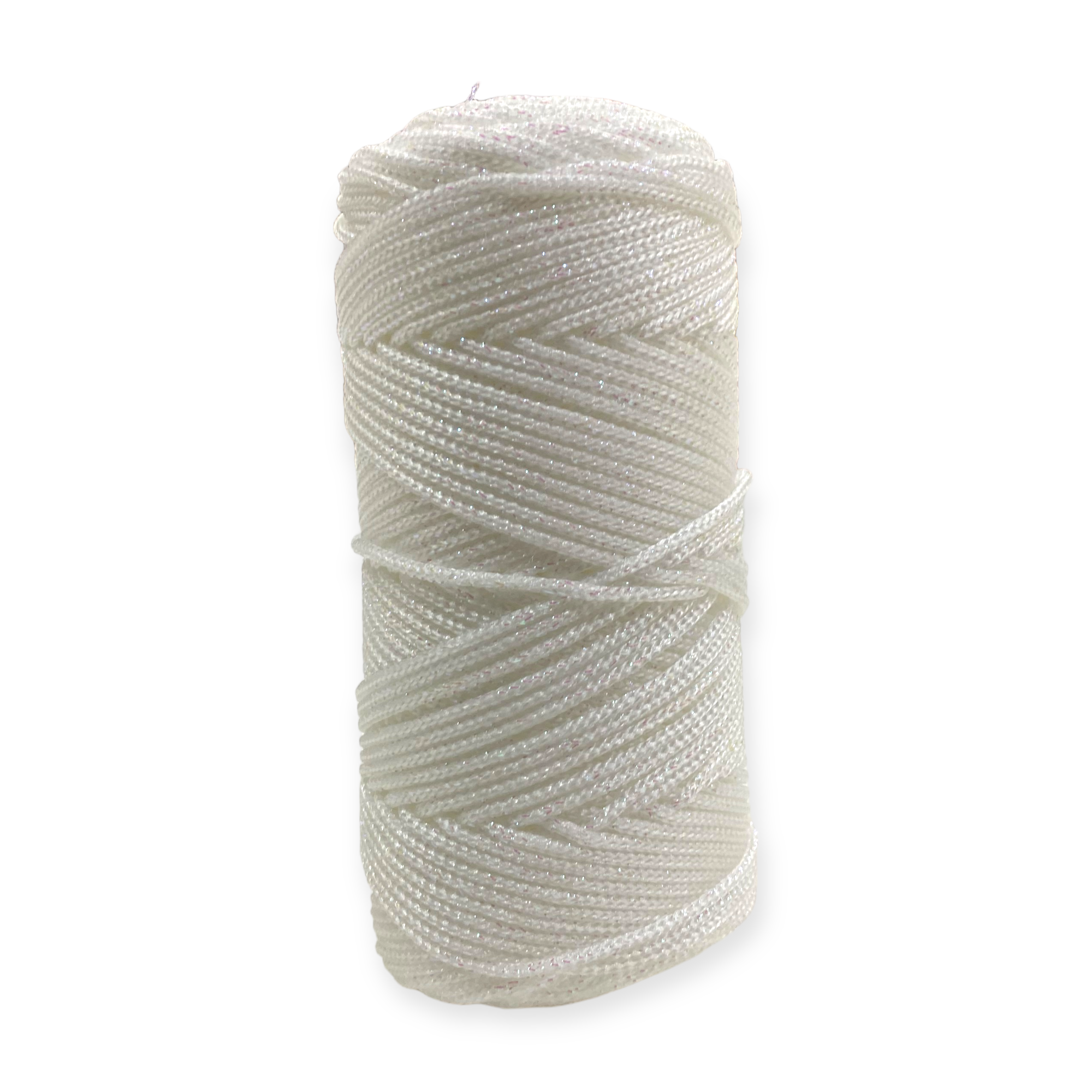Fold Yarn, Simli Makrome İpi Beyaz