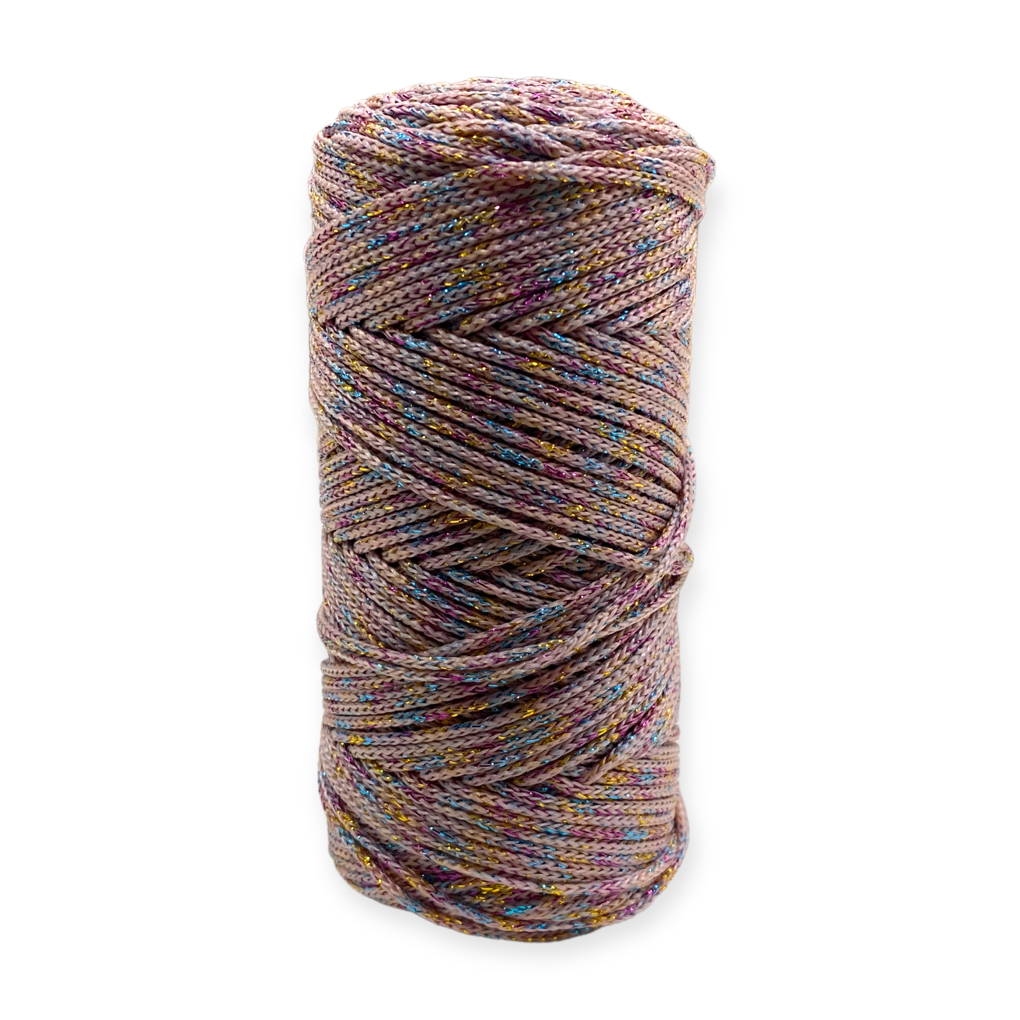 Fold Yarn, Simli Makrome İpi Ebruli Lila