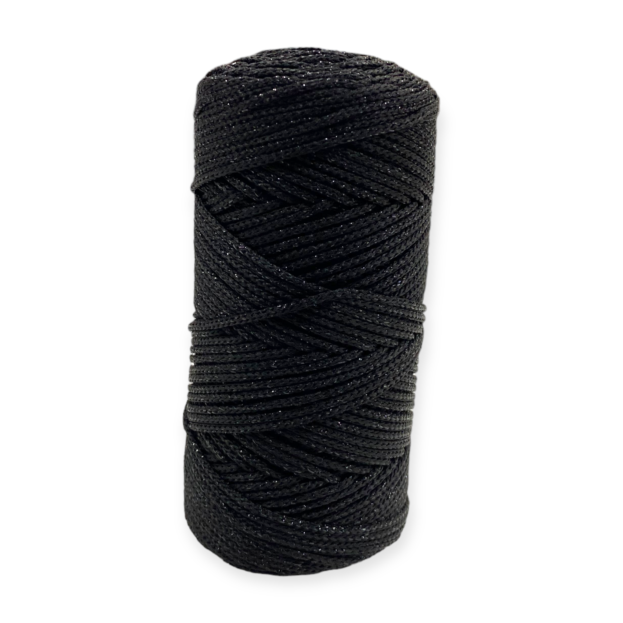 Fold Yarn, Simli Makrome İpi Siyah