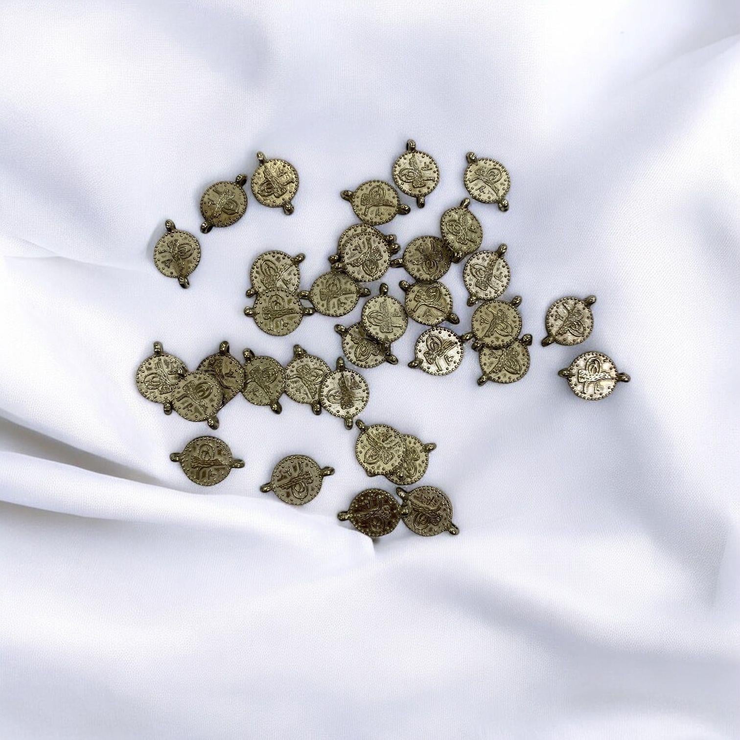Gümüş Çift Kulplu Tuğra 10 MM - 5 Adet Paket