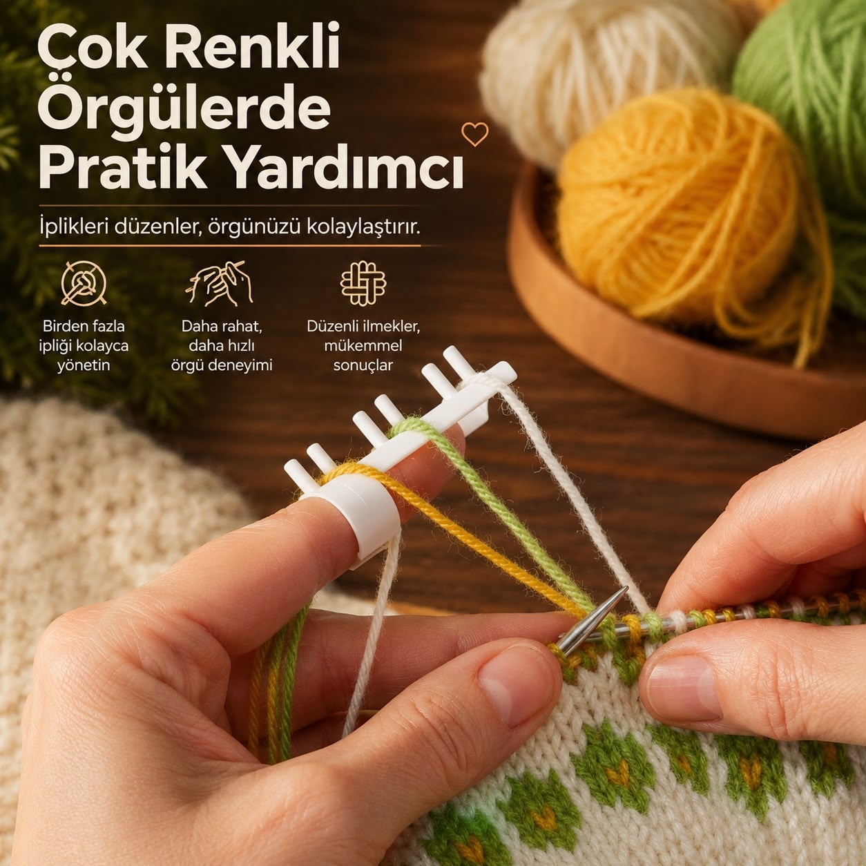 İplik Kılavuzu Parmak Tutucu (Çubuk Tipi)