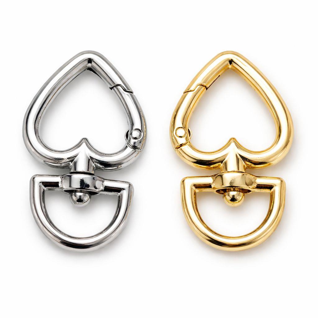 Kalp Desenli Yaylı Kilit Halka 