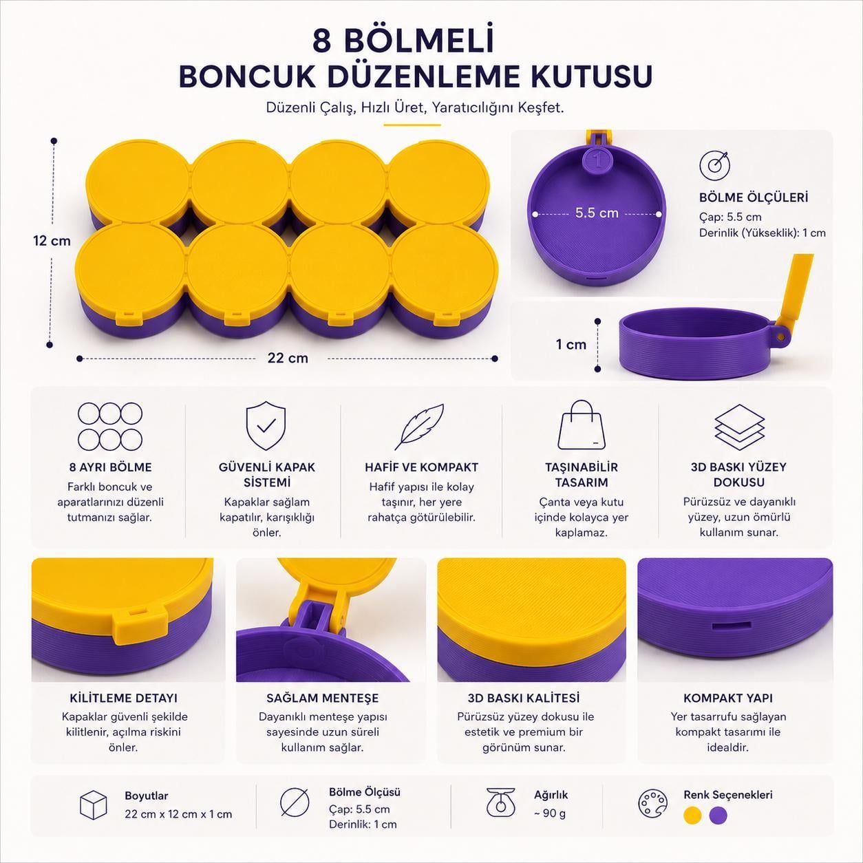 Kapaklı Organizer - Konforlu, Kompakt Takı Kutuları