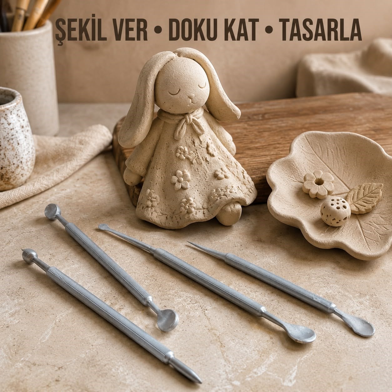 Kil Şekillendirme Hobi Aparatları – 4lü Çift Uçlu Set