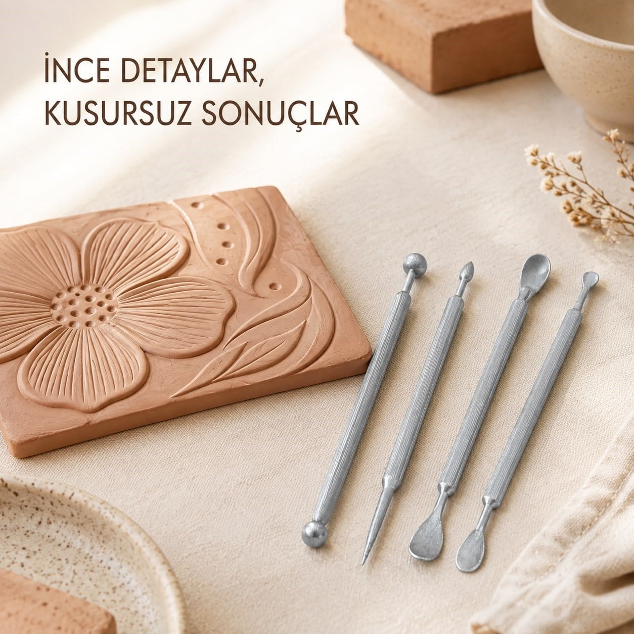 Kil Şekillendirme Hobi Aparatları – 4lü Çift Uçlu Set