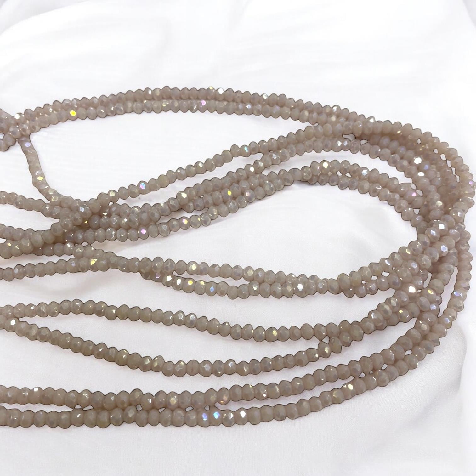 Kristal Dizi Cam Boncuk (2 mm) Lila