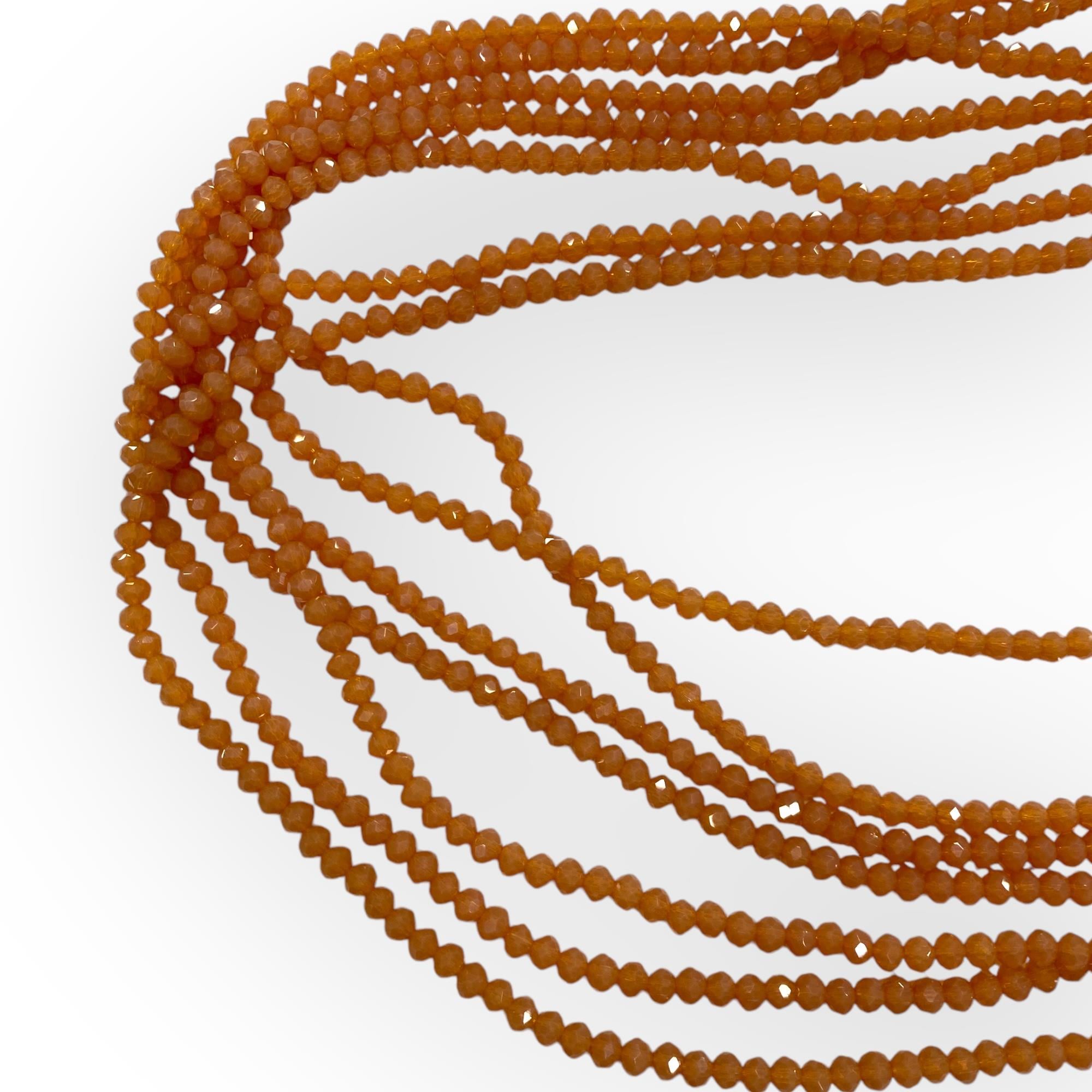 Kristal Dizi Cam Boncuk (4 mm) Sedef Somon
