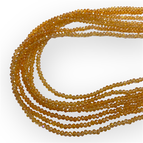 Kristal Dizi Cam Boncuk (4 mm) Şeffaf Turuncu