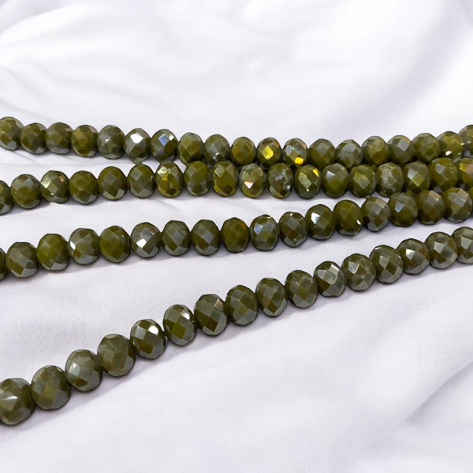 Kristal Dizi Cam Boncuk (8 mm) Tibet