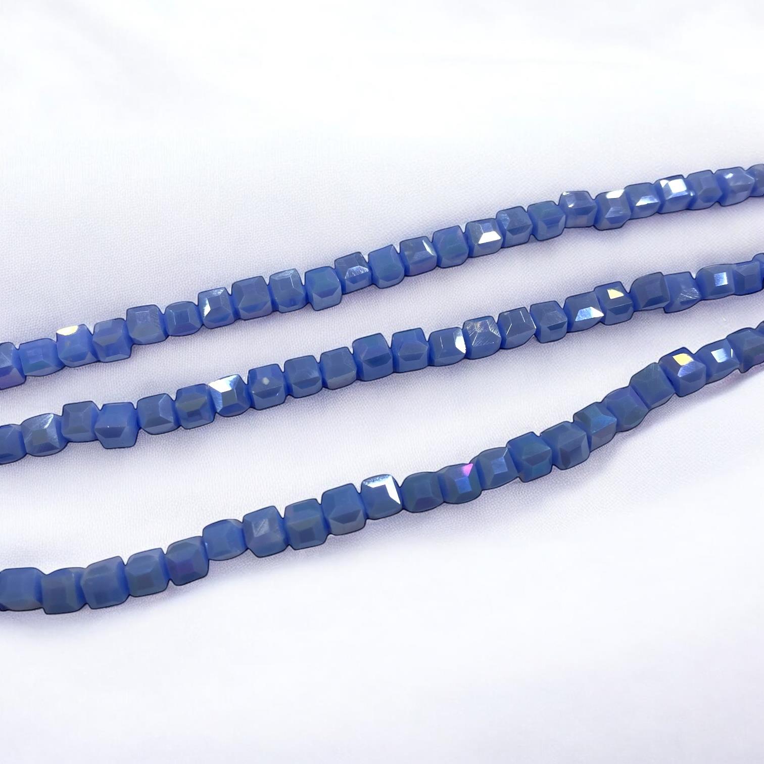 Küp Kristal Dizi Cam Boncuk (4 mm) Jean