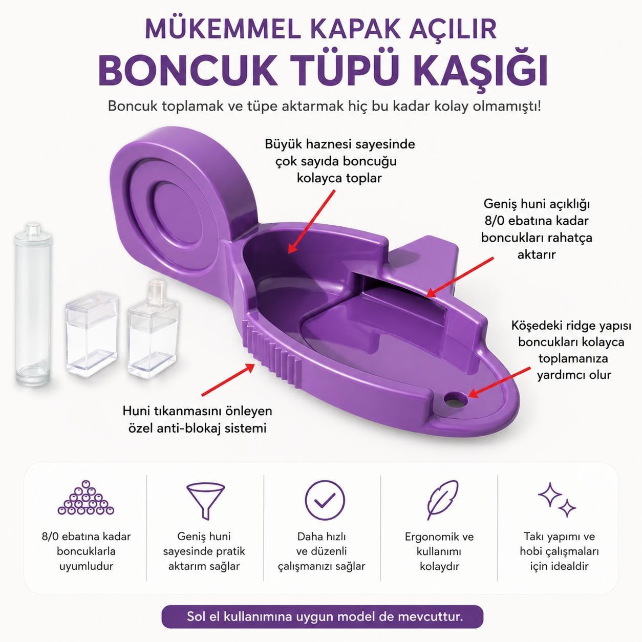 Mini Boncuk Toplama Kaşığı - Çift Fonksiyonlu