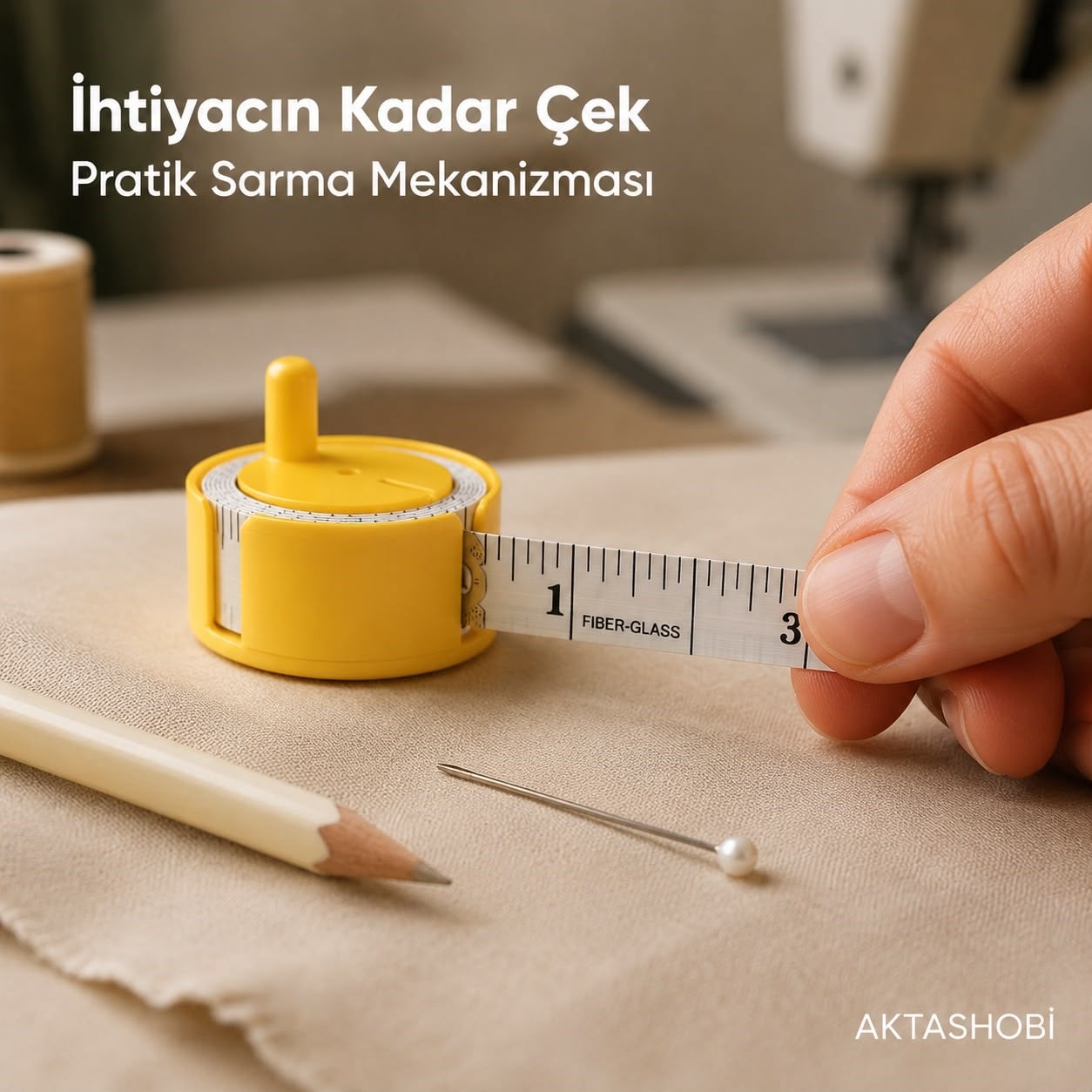 Mini Terzi Metresi + Özel Çevirerek Sarma Kabı