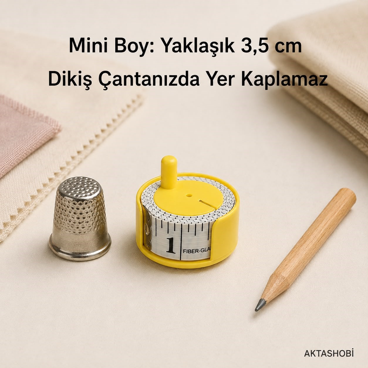 Mini Terzi Metresi + Özel Çevirerek Sarma Kabı