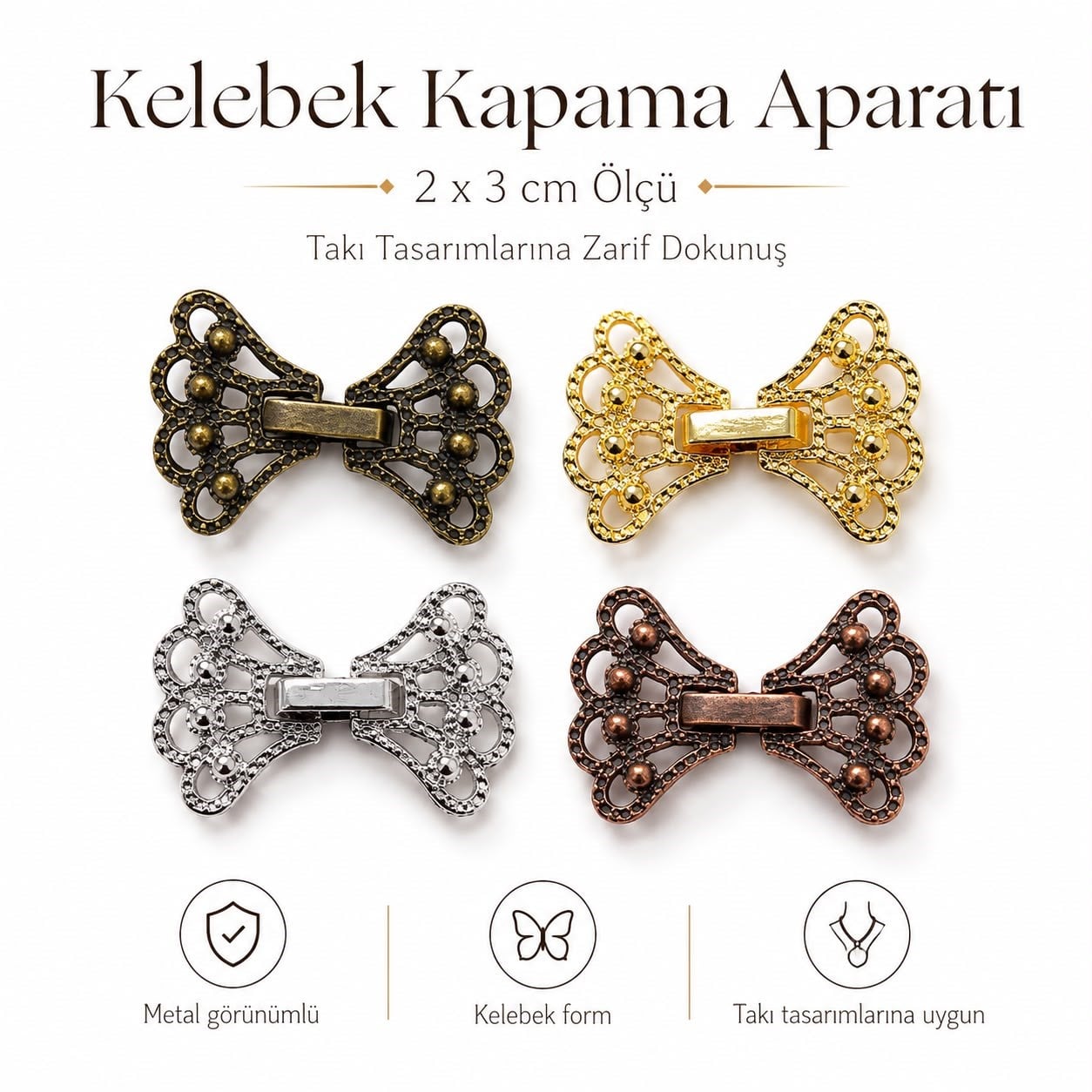 Modern Kelebek Kapama - Kararmaz 2x3 CM