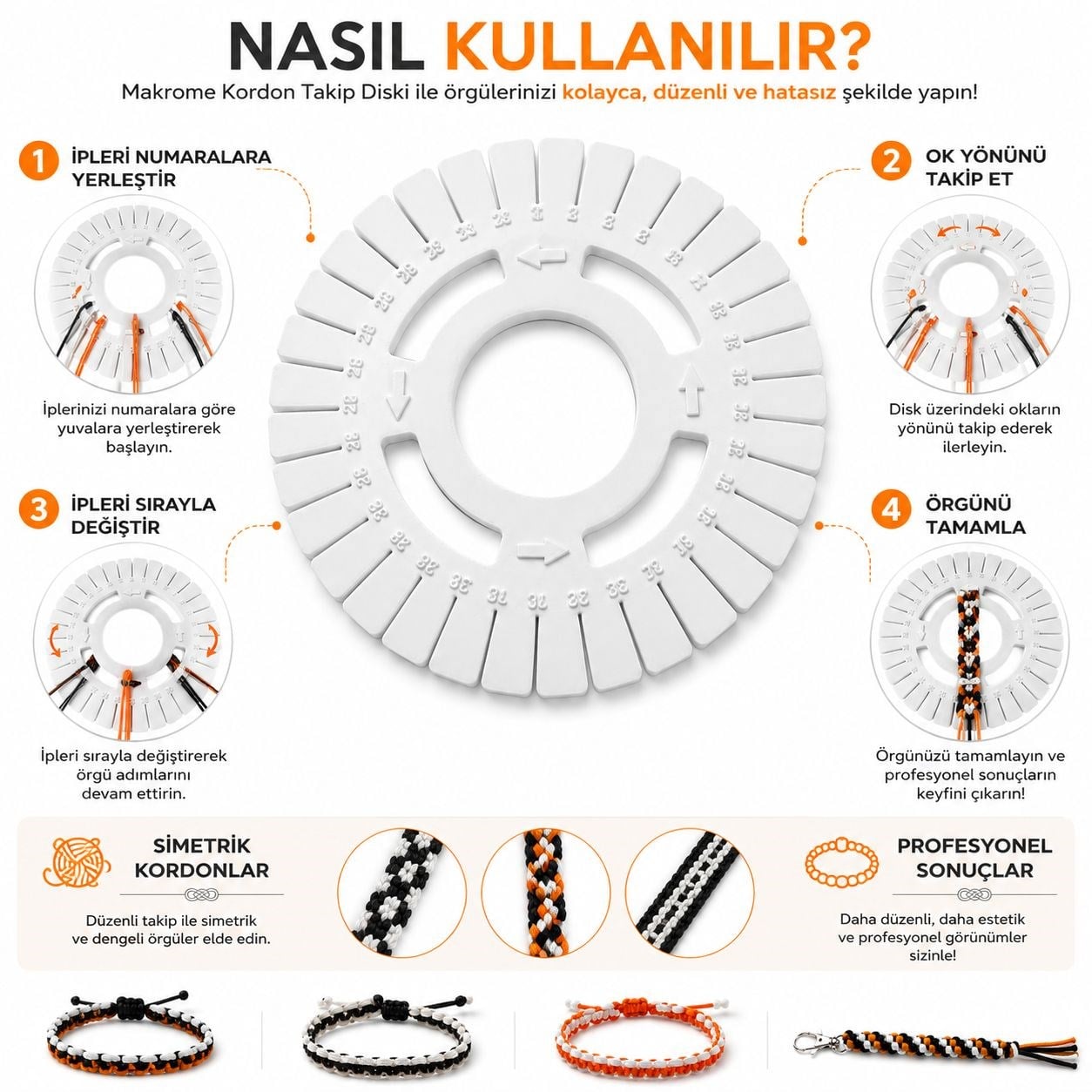 Örgü Pusulası – Makrome Kordon Takip Diski