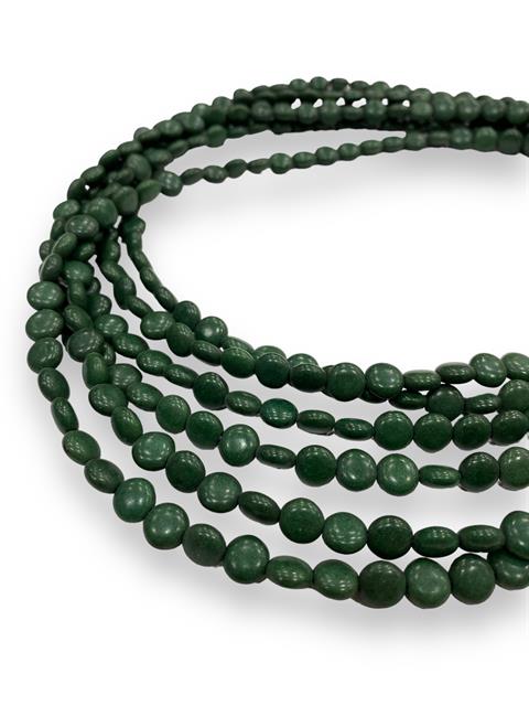 Oval, Yassı Kesim Sedef Dizi Doğal taş 10 MM Haki Yeşil