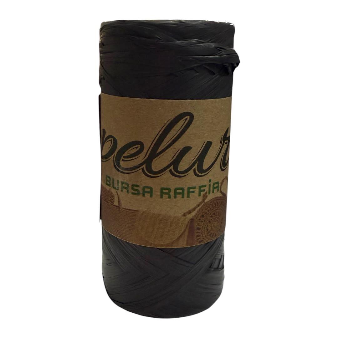 Pelur Bursa Siyah Raffia Çanta ve Örgü İpi 150GR. 