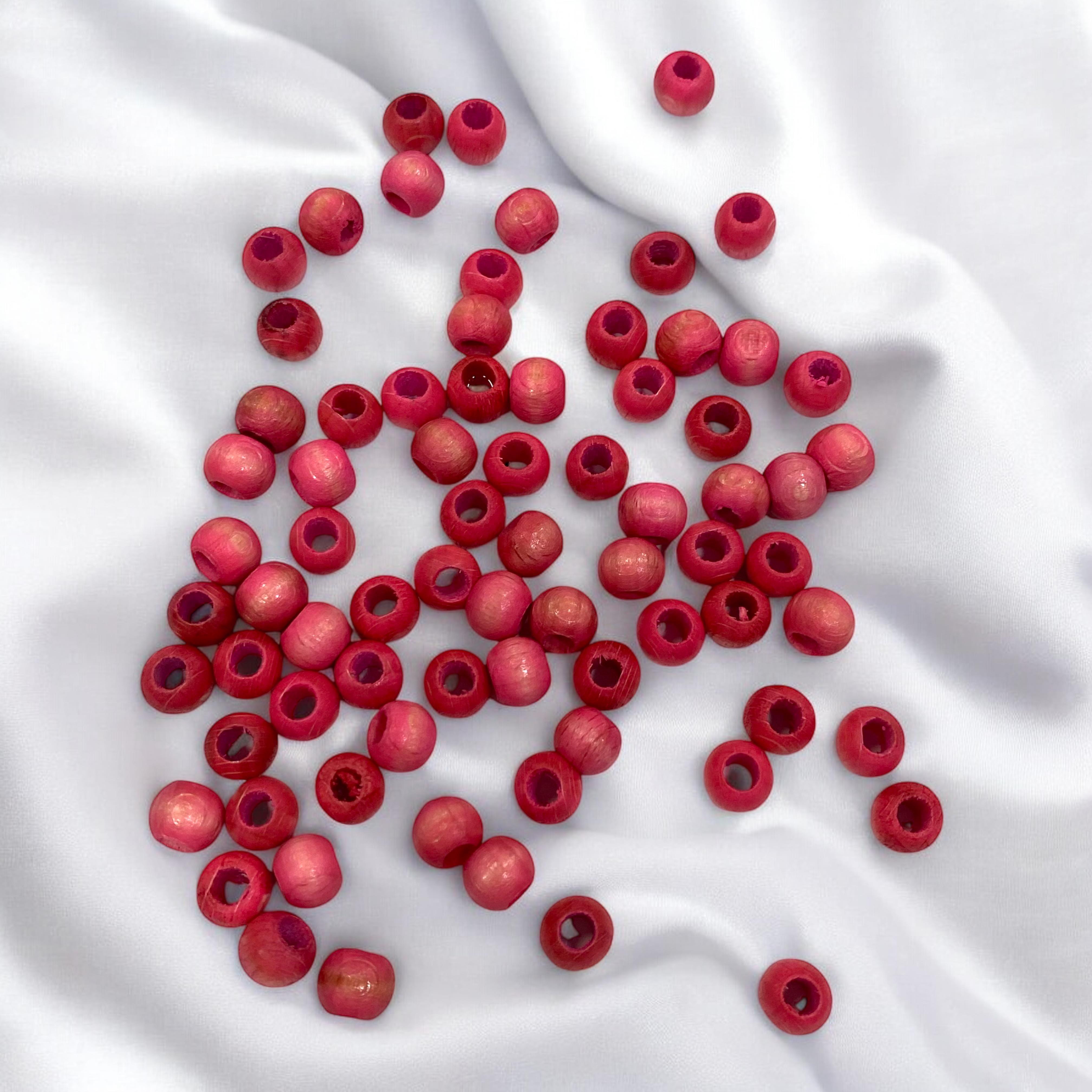 Pembe 8 MM Ahşap Boncuk 10 Gram