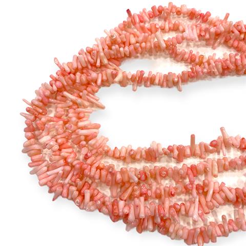 Pembe Mercan Dizi Kırık Boru Doğal Taş