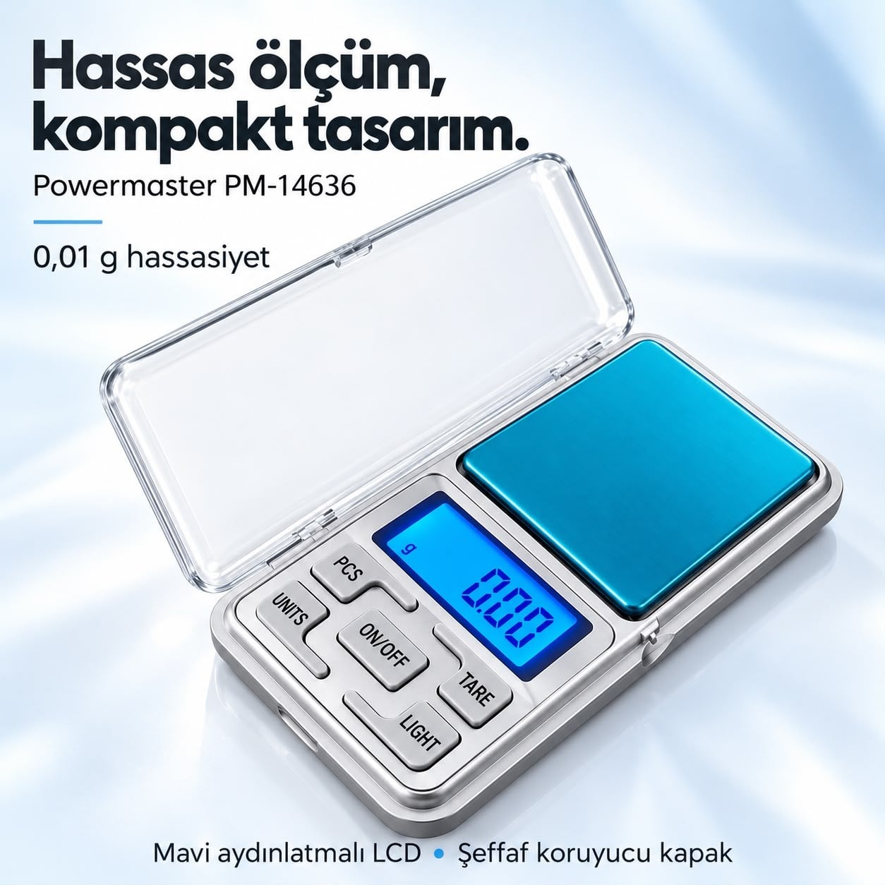 Power Master PM-14636 – 0,01 Gram Hassasiyetli Dijital Cep Terazisi