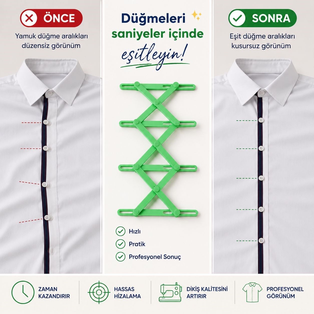 Pratik Düğme Hizalama Aparatı