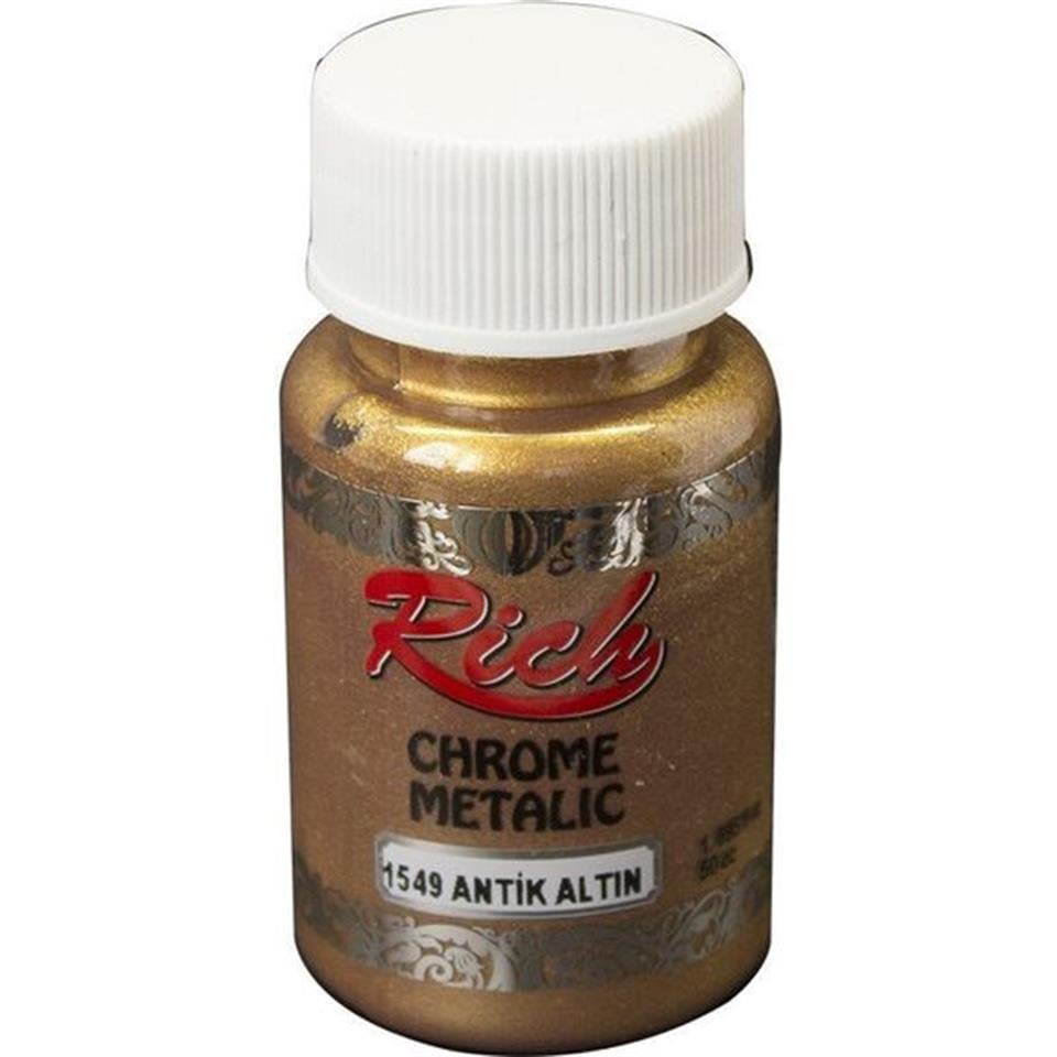 RİCH CHROME METALİK BOYA 50 cc Antik Altın