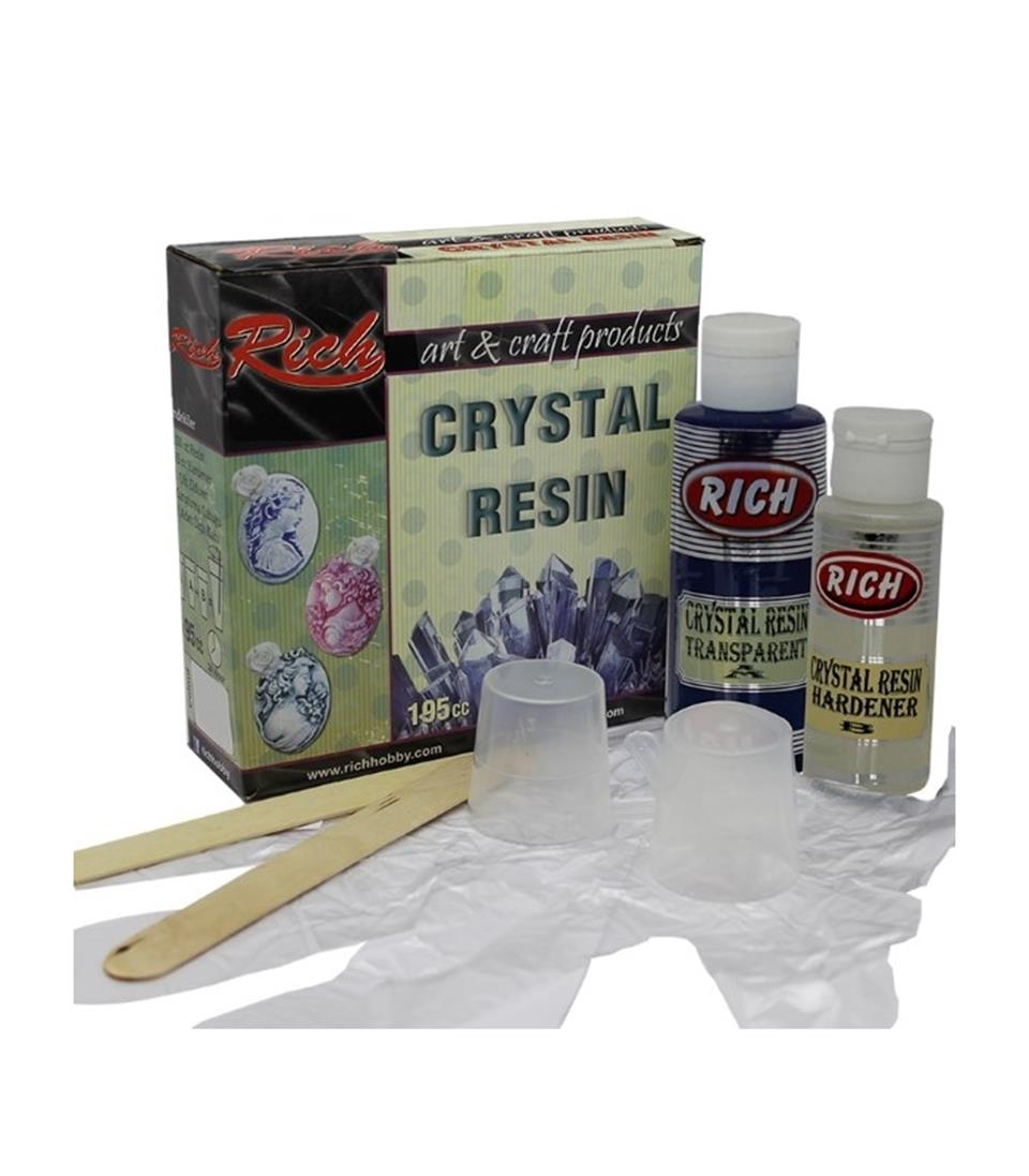 Rich Crystal Resin Transparan Şeffaf Kristal Epoksi Reçine Seti 180 cc