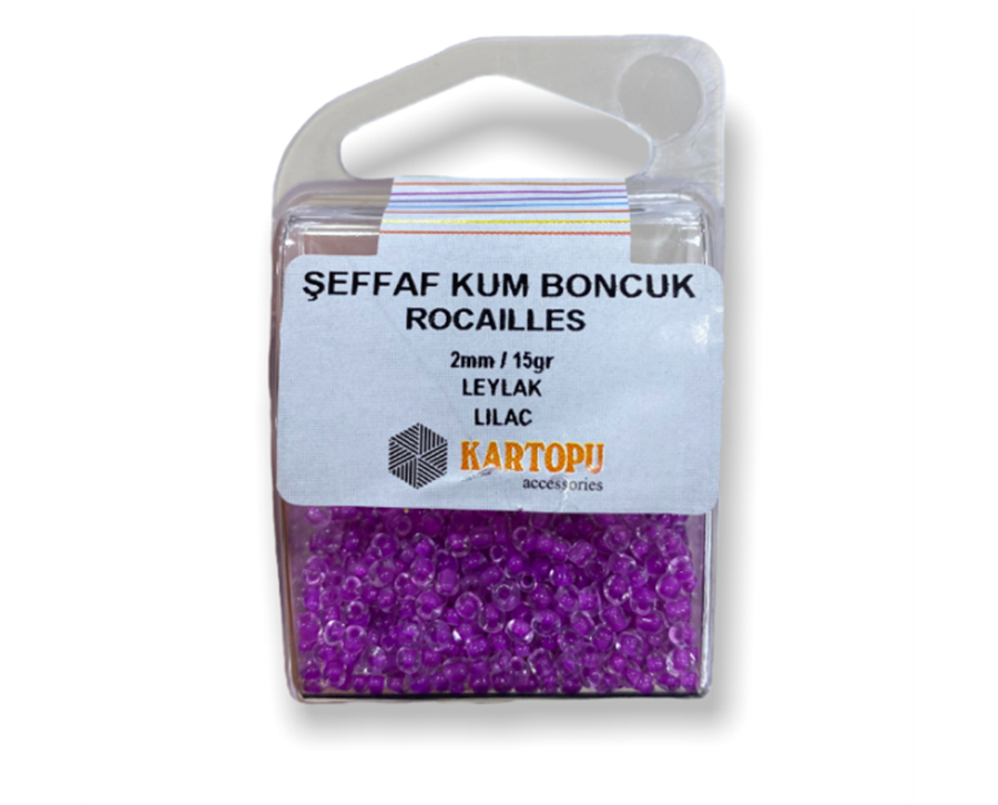 Şeffaf Kum Boncuk Rocaılles 15GR - Leylak