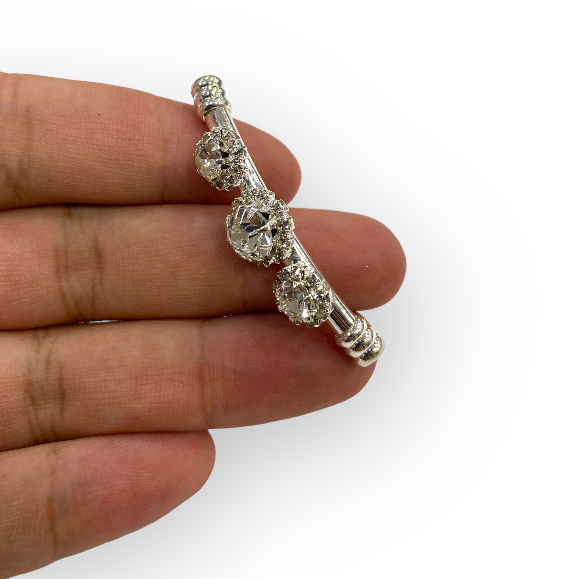 Silver Çelik Zirkon İşleme Takı Arası