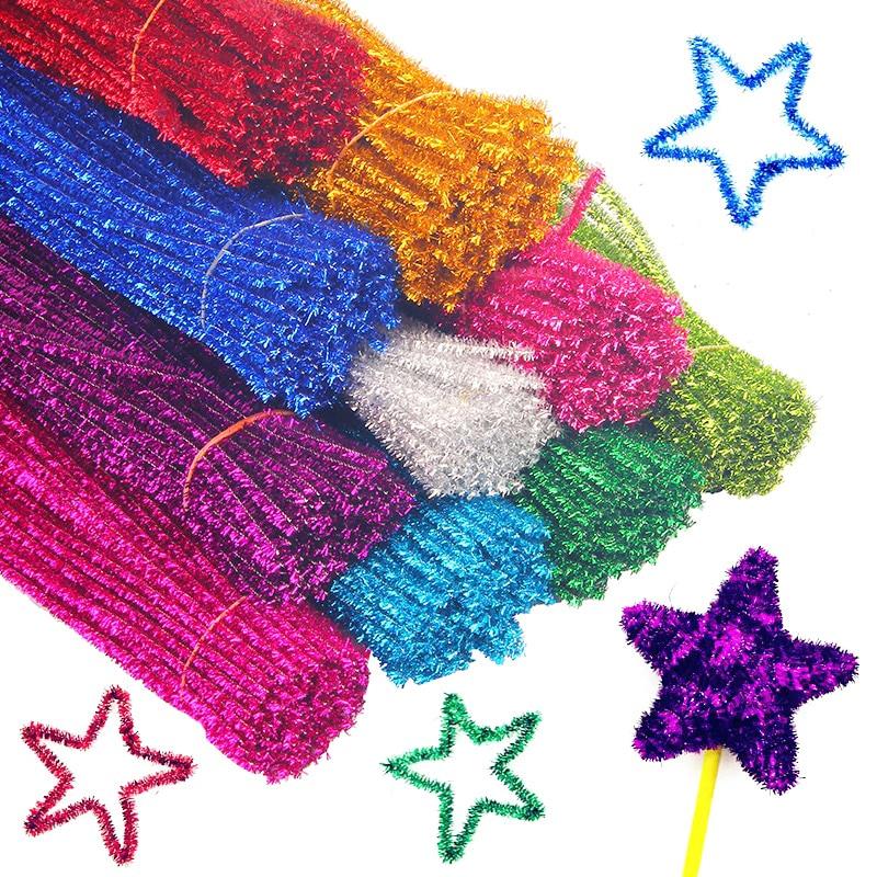 Simli Şönil, Eğitici Şönil Seti, 25 li, Renkli Tüylü Tel, Peluş Çubuklar, 30 Cm, İş Eğitimi