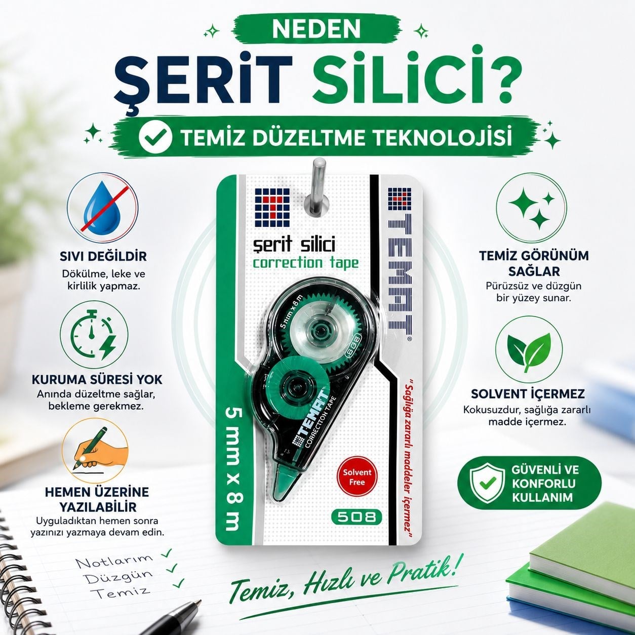 TEMAT Şerit Silici – Temiz, Hızlı ve Pratik Düzeltme