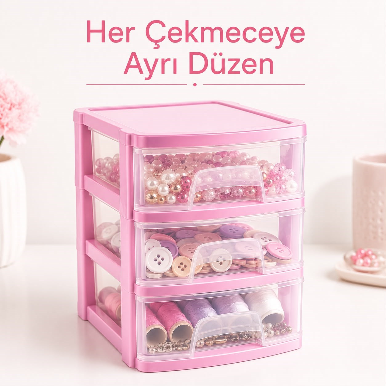 Tonton Çekmece 3 Katlı – Küçük Malzemelere Büyük Düzen