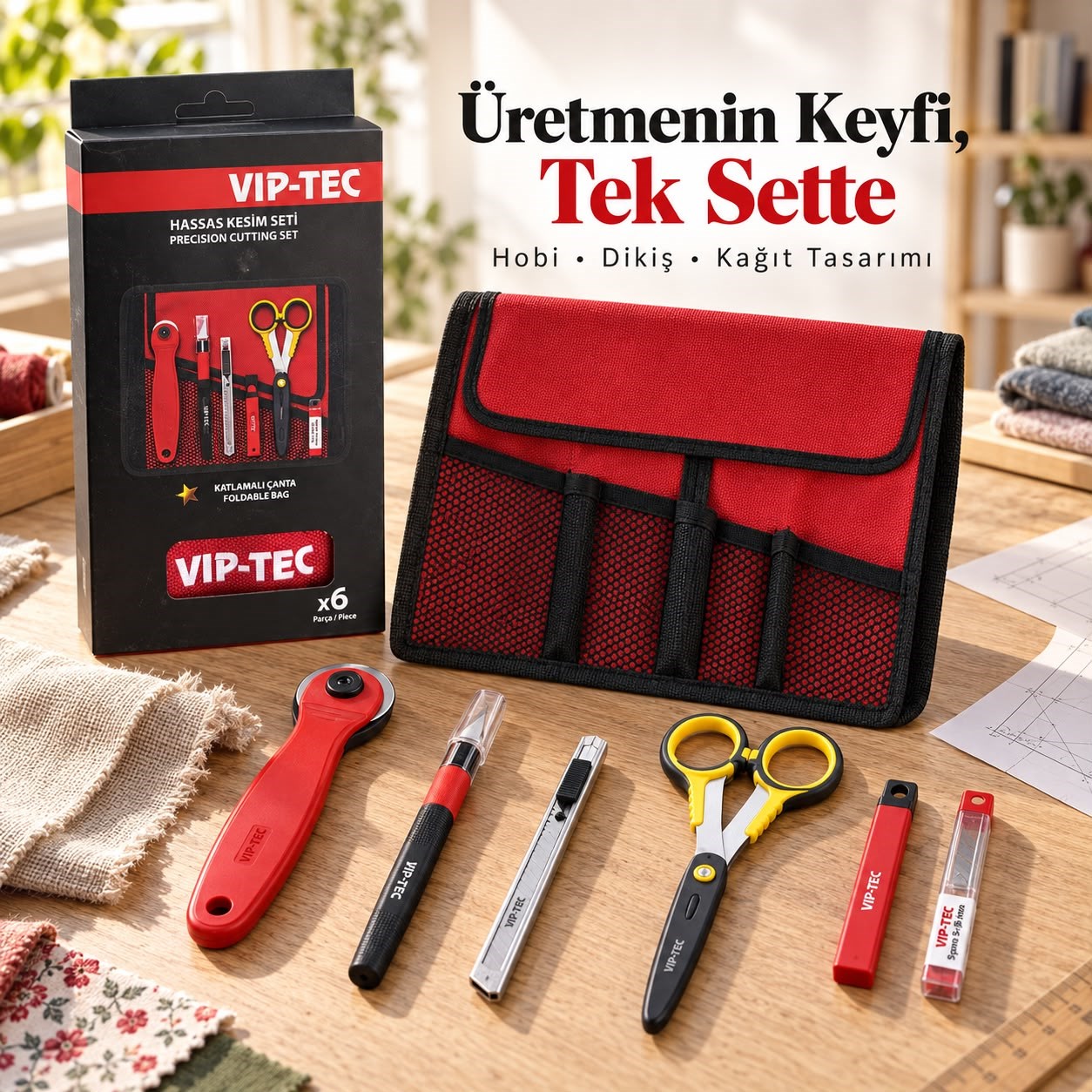 VIP-TEC 6 Parça Hassas Kesim Seti – Katlamalı Çantalı