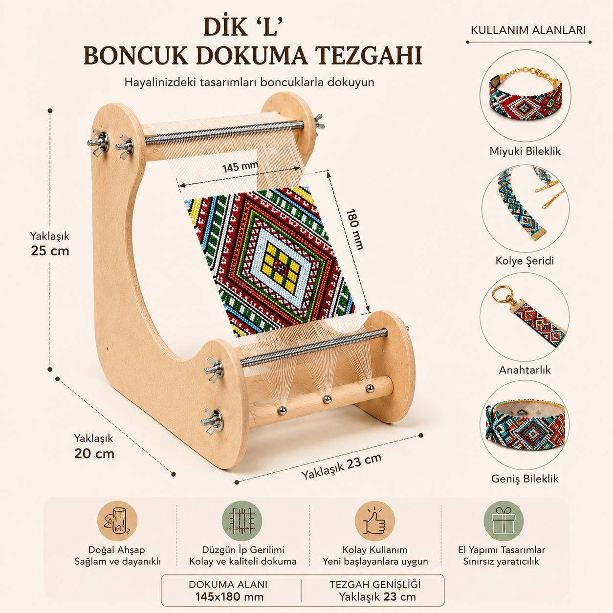 Yeni Nesil Bead Loom Dik Dokuma Tezgahı