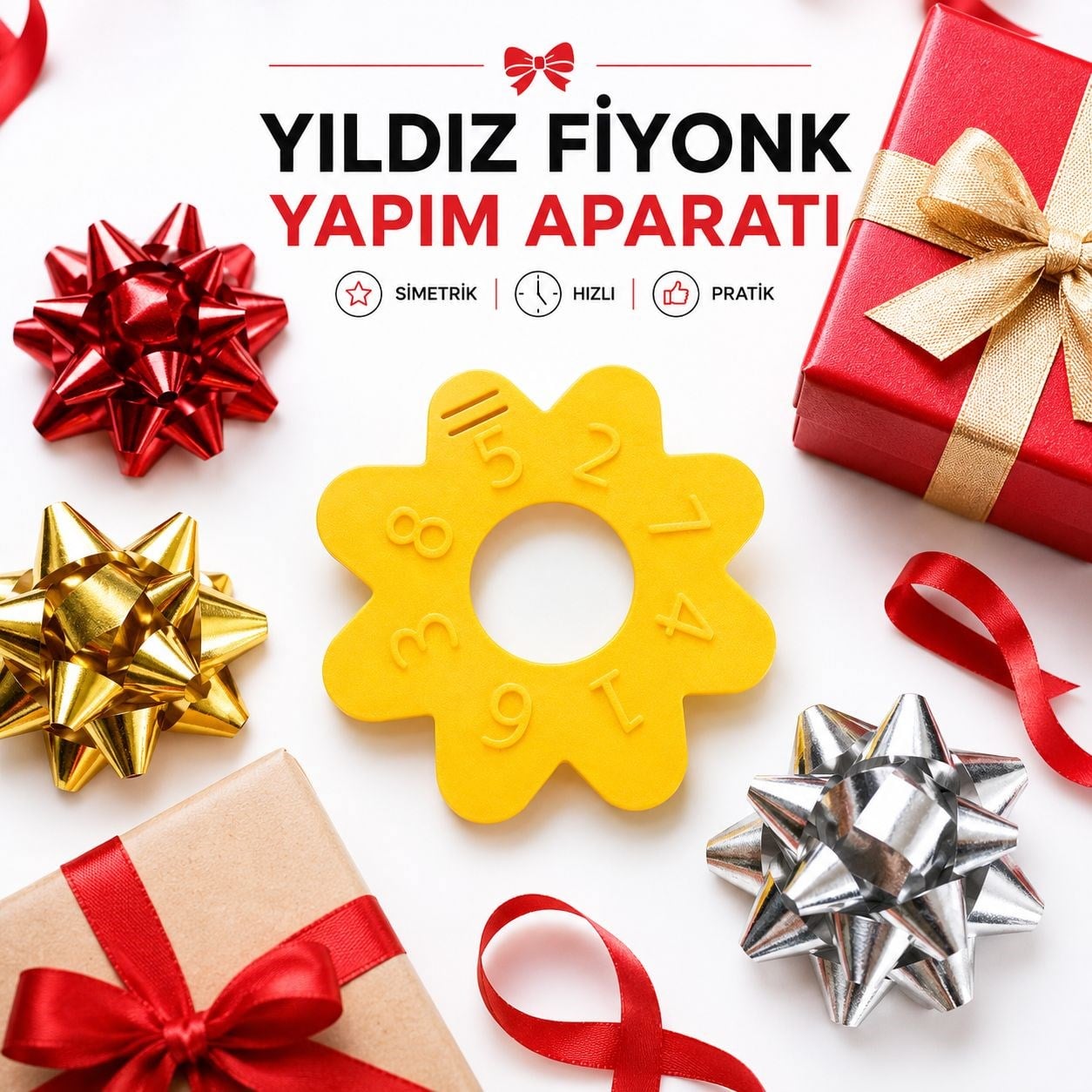 Yıldız Fiyonk Yapım Aparatı – Kusursuz Hediye Süsleri Hazırlayın!