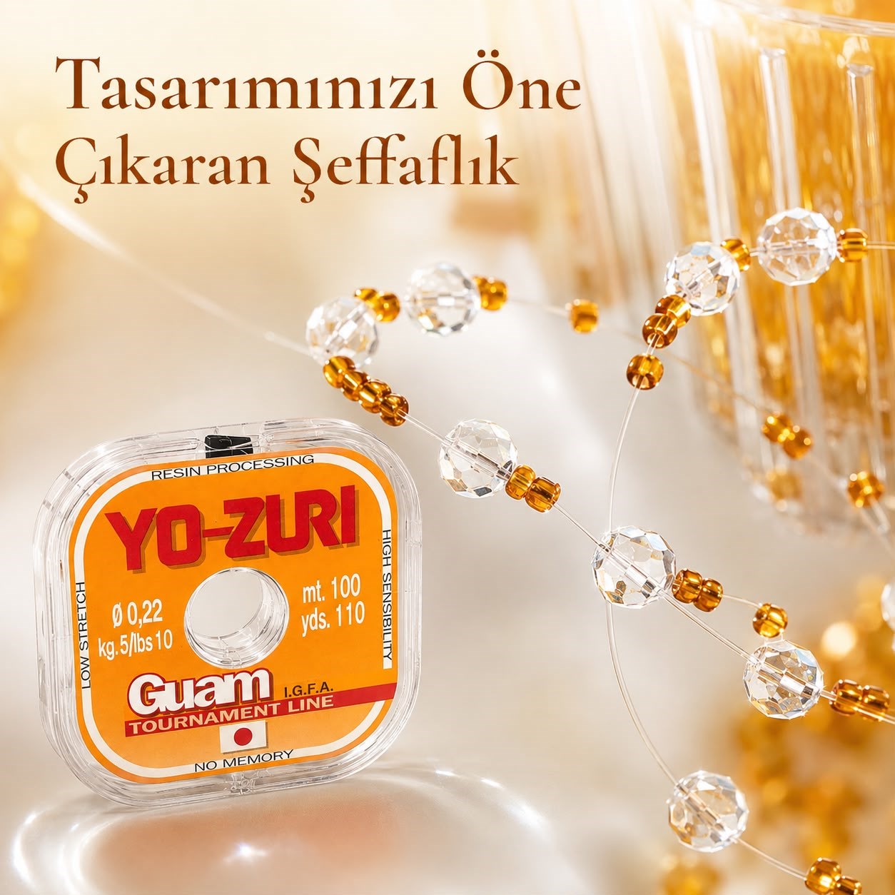 YO-ZURI Guam Şeffaf Misina – 0,22 mm Çok Kuvvetli