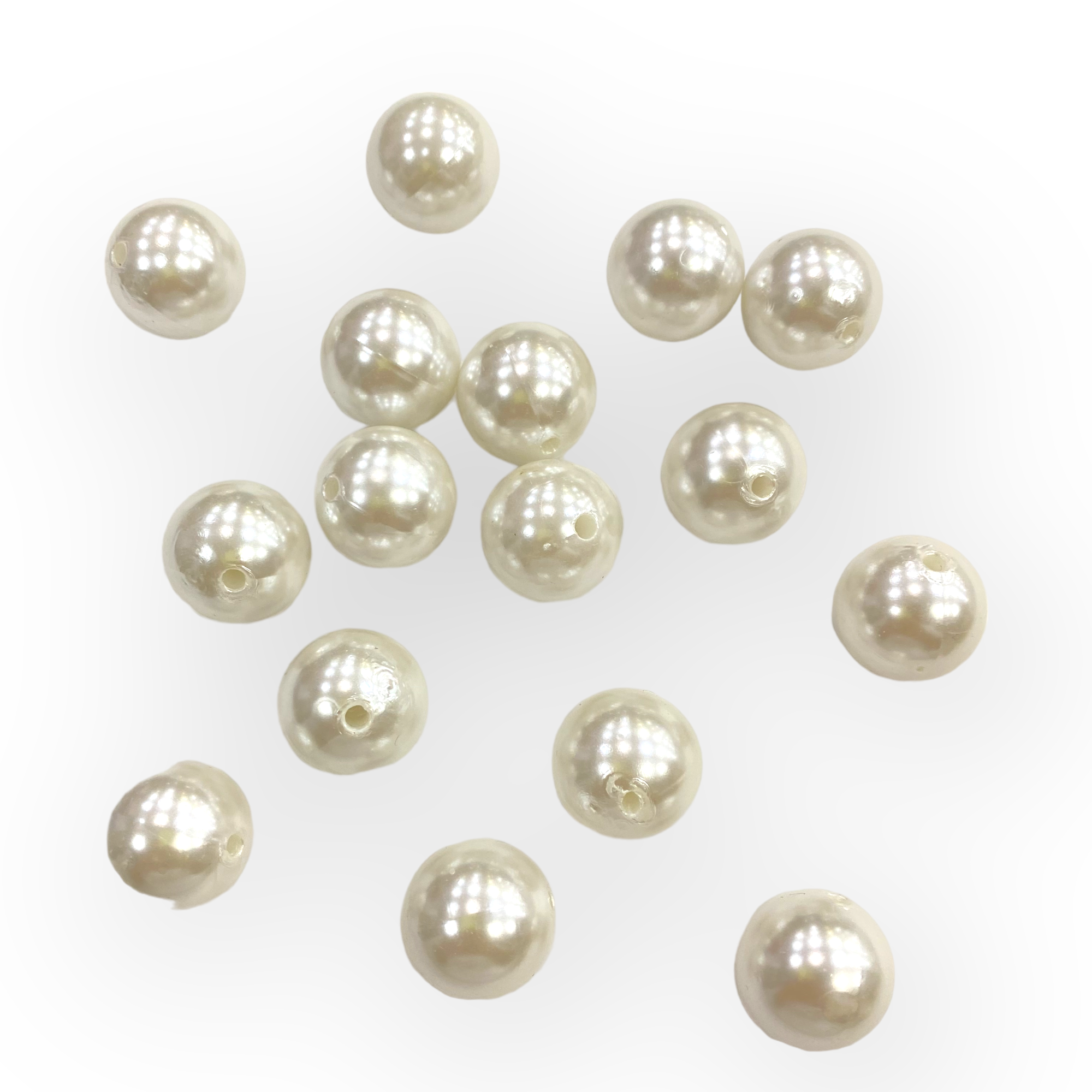 Yuvarlak Krem İri İnci 12 MM - 5 Adet