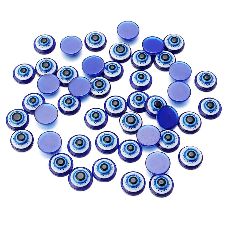 Yuvarlak Mavi Akrilik Nazar Boncuk 12 MM