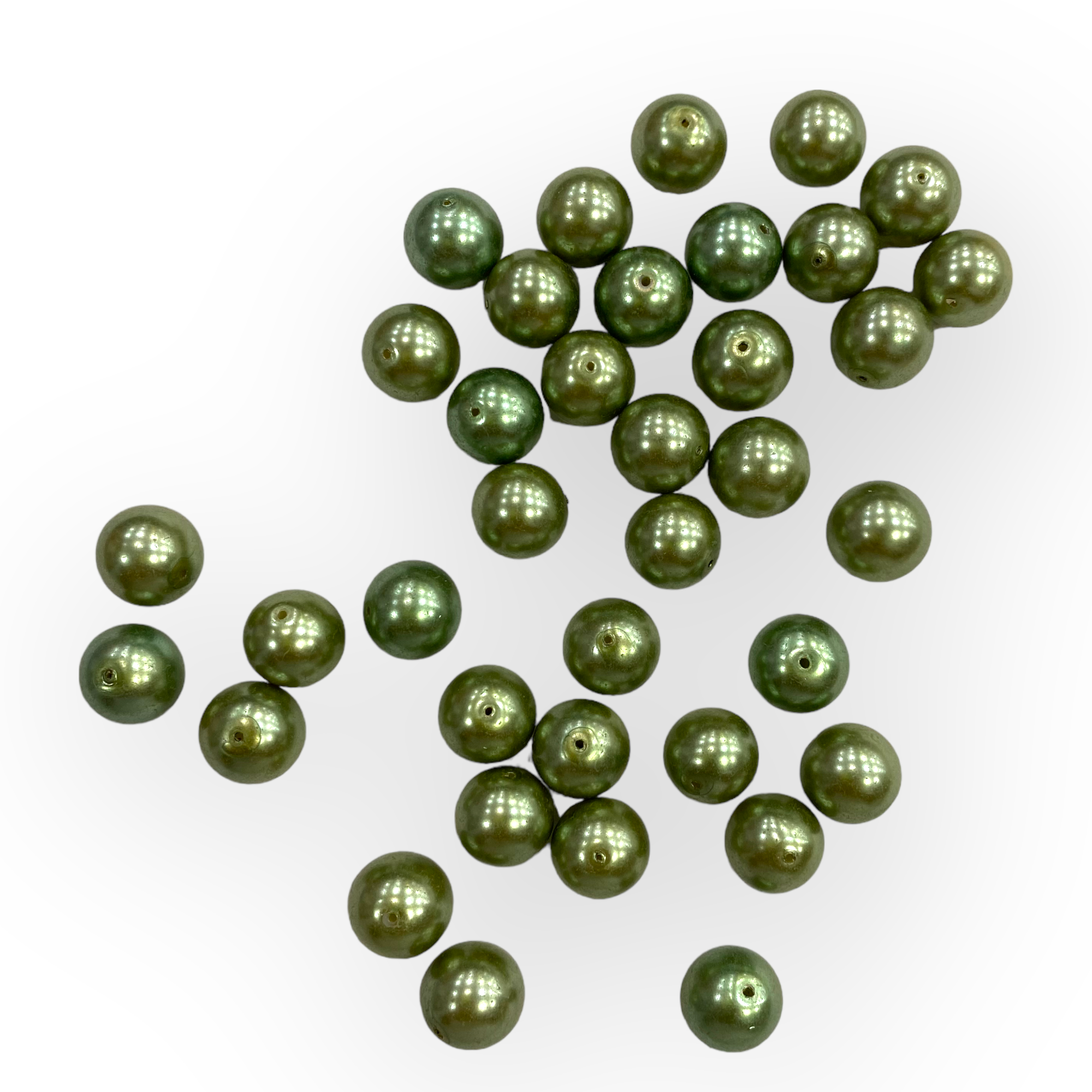 Yuvarlak Yeşil İri İnci 12 MM - 5 Adet