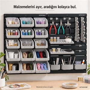 35 Parça Duvar Tipi Hobi ve Alet Düzenleme Paneli