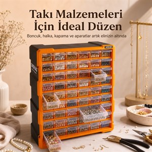 60lı Büyük Monoblok Çekmece Seti ile Küçük Parçalar Artık Hep Düzenli