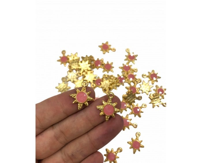 Altın Kaplama Lisanslı Sallantı Pembe Sembol